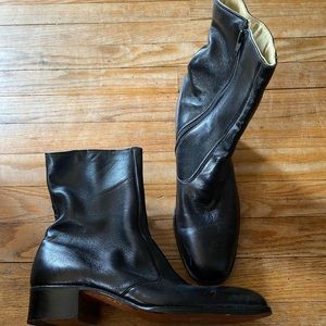 Vintage black leather boots